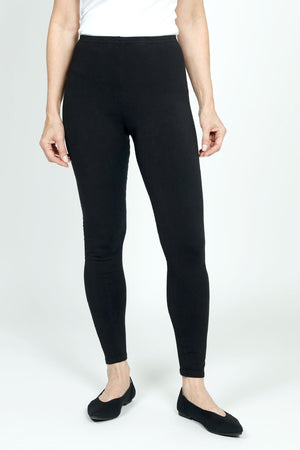 Organic Rags Legging in Black.  Elastic waist pull on legging.  Inseam:28 1/2".  _52928620593518