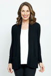 Metric Open Cardigan in Black. Long cardigan with open front and long sleeves. 2 front pockets. Deep rib trim at hem and cuff. Classic fit._t_36312567939272