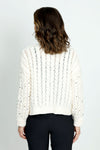 Metric Cardigan with Pearl Detail in Ivory.  Chunky open front cable knit with peal and iridescent stones.  Rib trim at hem and cuff.  Slightly cropped, boxy fit._t_52919131341166