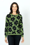 Ten Oh 8 Flower Stamped Crew Sweater_t_36258757673160