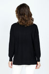 Ten Oh 8 Waffle V Neck in Black.  Relaxed waffle knit sweater with v neck and long sleeves.  Deep rib at neck, hem and cuff.  Side slits._t_59519626183022