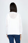 Ten Oh 8 Star Sweater in White.  Open weave sweater with large solid intarsia star in front.  Crew neck long sleeve sweater with dropped shoulder.  Rib trim at neck, hem and cuff.  Relaxed fit._t_59742860411246