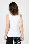 Top LIgne Solid Crinkle Tank in White.  V neck sleeveless tank with center raised front seam.  A line swing shape.  Relaxed fit._t_59839222743406