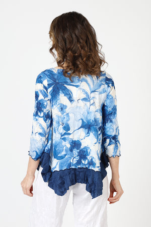 Top Ligne Crinkle Floral Print Mixed Tee_59834992034158