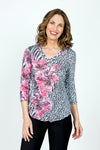 Top Ligne Leopard Rose V Neck_t_59570636423534