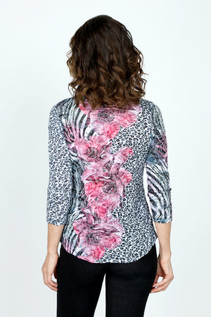 Top Ligne Leopard Rose V Neck_59570636390766