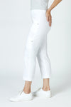 Elliott Lauren Slant Pocket Crop Cargo Pant in White.  Pull on pant with hidden elastic waistband.  Slant front cargo pockets.  2nd cargo pocket on side.  Stud detail.  Center seam detail.  24 1/2" inseam. _t_59635532956014