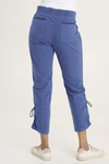 XCVI Otish Pant in Stellar Blue.  Pull on pant with jersey waistband and poplin body.  2 front slash pockets with curved raw edge and grommet detail. 2 back patch pockets.  Front and back center seams.  Side cinch cord with toggle closure.  28" inseam._t_59594384769390