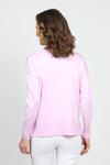 Metric Pull Over Seam Sweater in Pale Pink.  Crew neck long sleeve sweater with center raised seams.  Deep rib trim at hem and cuff.  Rolled neckline.  Relaxed fit._t_59611327201646