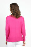 Metric Pull Over Seam Sweater in Pink Palms.  Crew neck long sleeve sweater with center raised seams.  Deep rib trim at hem and cuff.  Rolled neckline.  Relaxed fit._t_59611327299950