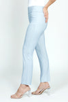 Holland Ave Brushed Twill Ankle Pant with Pockets in Sky blue.  Pull on pant with 2 1/2" curved waistband.  Snug through hip and thigh, straight to hem.  28" inseam. _t_59575509713262