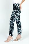 Holland Ave Shadow Floral Ankle Pant in Black/White/Sky.  Black abstract floral print with sky blue shadowing on a white background.  2 1/2" curved waistband pull on pant.  Snug through hip and thigh, slim to hem.  28" inseam._t_59575666311534