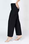 Holland Ave Lizzie Patch Pocket Wide Leg Pant in Black.  Pull on pant with faux zipper placket and button.  2 front patch pockets.  2 rear patch pockets.  Snug through stomach, relaxed through hip and leg.  10" leg opening.  28" inseam._t_59765783724398