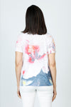 Top Ligne Hibiscus Flower Top.  Abstract flower print.  V neck with raglan short sleeve.  Relaxed fit._t_59584590184814