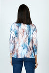 Top Ligne Abstract Patches Round Neck Top in Blue/Orange.  Soft abstract splash print on white.  Scooped round neck top with long sleeve.  A line shape.  Relaxed fit._t_59588626809198