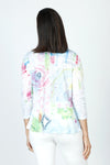 Top Ligne Watercolor Round Neck Top in Multi.  Soft pastel watercolor abstract floral on white.  Scoop round neck with long sleeves.  Soft burnout screenprint.  A line shape.  Relaxed fit._t_59588603707758