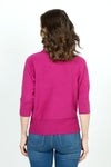 Elliott Lauren Modal Cowl in Magenta.  Cowl neck sweater knit side to side.  Dolman elbow length sleee.  Rib trim at cowl and cuff.  Deep rib hem.  Relaxed fit._t_36098595193032