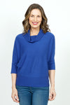 Elliott Lauren Modal Cowl in Royal.  Cowl neck sweater knit side to side.  Dolman elbow length sleee.  Rib trim at cowl and cuff.  Deep rib hem.  Relaxed fit._t_36098595258568