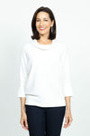 Elliott Lauren Modal Cowl in Winter White.  Cowl neck sweater knit side to side.  Dolman elbow length sleee.  Rib trim at cowl and cuff.  Deep rib hem.  Relaxed fit._t_36098589032648