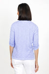 Elliott Lauren Ruched Sleeve Tee in Iris. Crew neck tee with ruching down the center of each sleeve. Straight hem. Relaxed fit._t_59622209552750