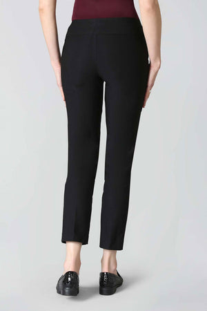 Lisette L Montreal 801 Ankle Pant in Black.  Pull on pant with 3" waistband.  Magical lycra stretch.  Slim through hip and thigh.  Falls straight from knee.  28" inseam._52968467169646