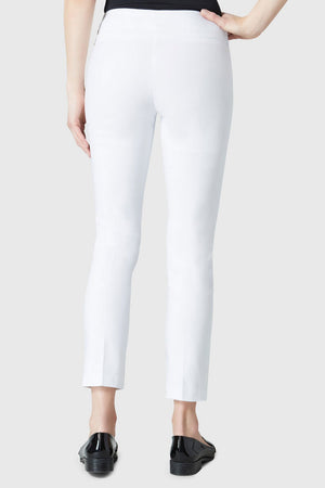 Lisette L Montreal 801 Ankle Pant in White.  Pull on pant with 3" waistband.  Magical lycra stretch.  Slim through hip and thigh.  Falls straight from knee.  28" inseam._52968467366254