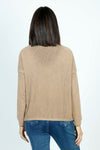 Organic Rags Star Sweater in Caramel.  Textured v neck with metallic thread and single sequin star in front.  Long sleeves.  Dropped shoulders.  Rib trim at hem and cuff.  Relaxed fit._t_52915069976942