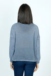 Organic Rags Star Sweater in Denim.  Textured v neck with metallic thread and single sequin star in front.  Long sleeves.  Dropped shoulders.  Rib trim at hem and cuff.  Relaxed fit._t_52915069813102