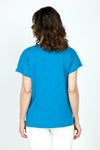 Mododoc Favorite Tee in Calypso Blue.  Crew neck short sleeve slub cotton tee with straight hem.  Relaxed fit._t_59543033217390