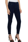 Liverpool Gia Skinny Forever Fit Jean in Buckthorn a dark blue wash. Midrise pull on jean in a fabric that won't stretch out and stays comfortable. Skinny jean with faux front pockets and back patch pockets. 28" inseam._t_35886802862280