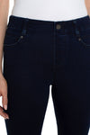 Liverpool Gia Skinny Forever Fit Jean in Buckthorn a dark blue wash. Midrise pull on jean in a fabric that won't stretch out and stays comfortable. Skinny jean with faux front pockets and back patch pockets. 28" inseam._t_35886802927816
