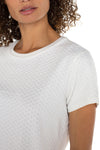 Liverpool Textured Crew Neck with Rib Trim in White.  Banded rib crew neck tee with short sleeves.  Textured fabric.  Classic fit._t_36078284275912