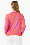 NIC+ZOE Striped Up Supersoft Sweater. Graduated width orange and pink stripes. Boatneck long sleeve sweater with solid orange ribbed cuff and hem. Drop shoulders. Rolled jersey trim at neck, armhole and side seams. Relaxed fit._t_35668735099080