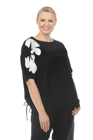 Terra Ruched Asymmetrical Flower Top_59695194964334