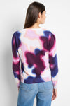 NIC+ZOE Blossom Blur Sweater in Purple Multi.  Screen print.  Blurred abstract floral print.  Crew neck cotton knit with pleat detail at top of sleeve.  Rib detail down center sleeve.   Long sleeves.  Rib trim at neck hem and cuff.  Classic fit._t_59451447804270