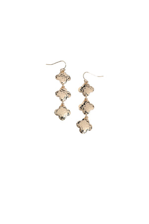 Hammered Triple Clover Drop Earrings_59688810283374