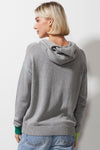 Zaket & Plover Handcraft Hoodie in Cloud, a light gray.  Zip front hoodie with contrast color drawstring.  Long sleeves with contrast color cuffs.  Birds eye stitch front placket and hoodie edging.  Front pouch pockets.  Blanket stitch trim at pocket and shoulder.  Rib trim at cuff and hem.  Relaxed fit._t_59399699956078